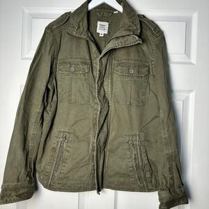 Paper Denim & Cloth Womens Olive Green Military Field Jacket Gorpcore Medium